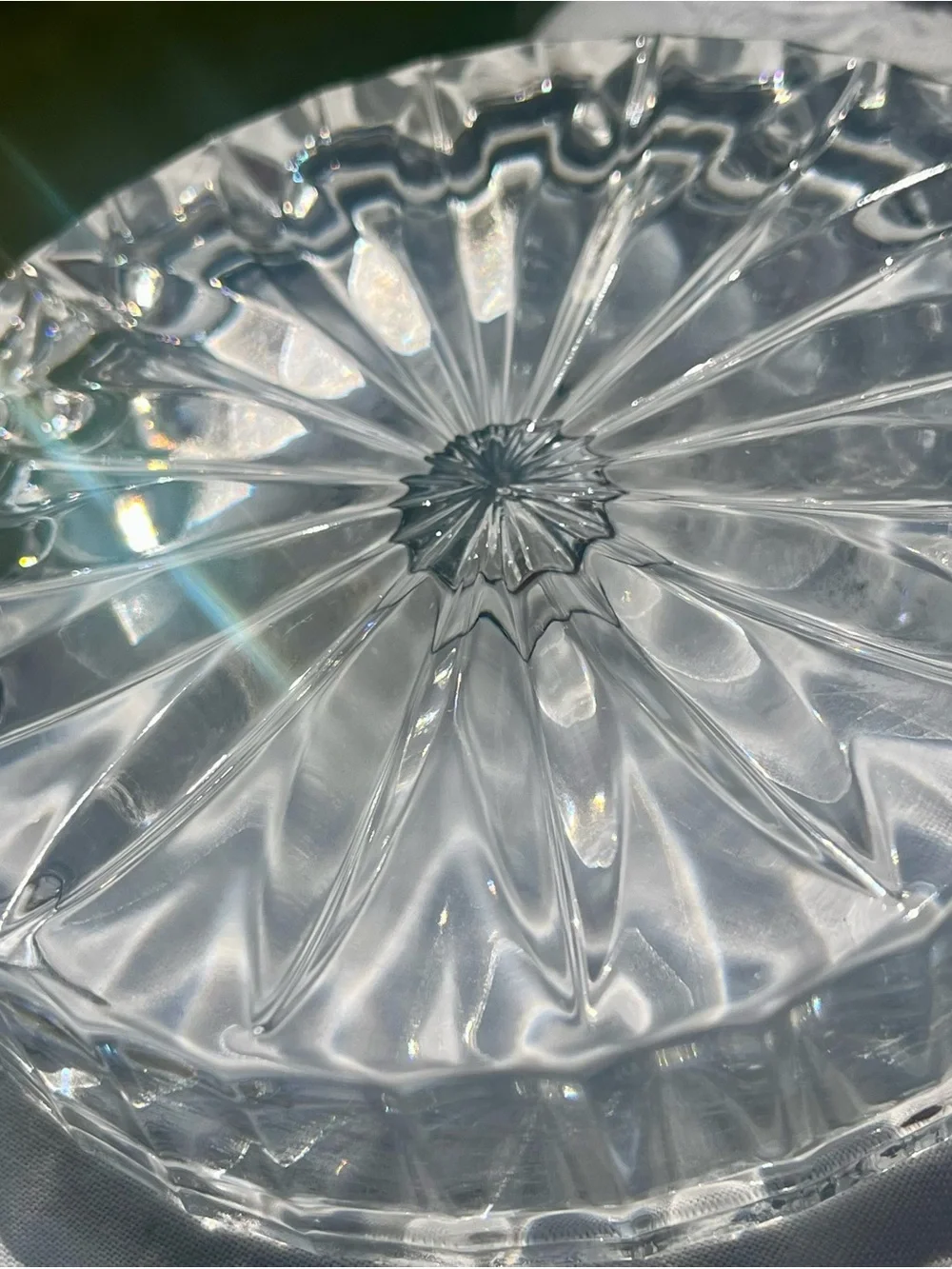 Two Vintage Lead Crystal Wine Bottle Coaster/taper Candle Holder Star pattern